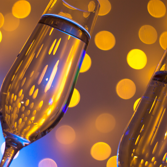 Wine glass with prosecco.