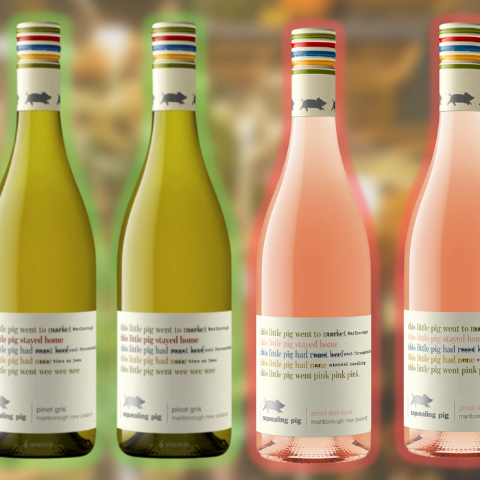 Four bottles of Squealing Pig Pinot Gris 750ml