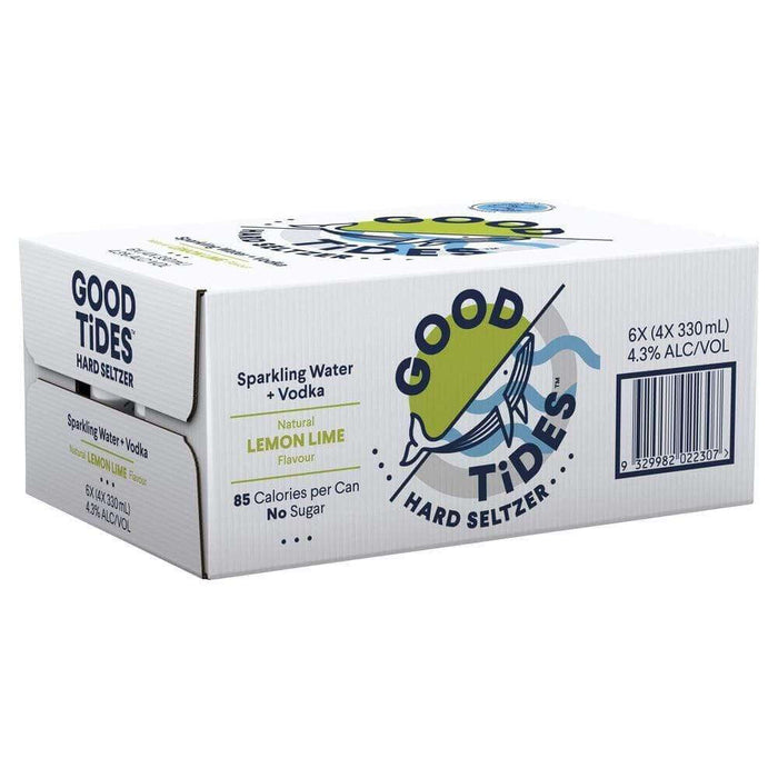 Good Tides Hard Seltzer Lemon Lime 330mL Spirits Good Tides