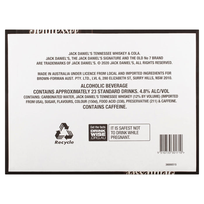 Jack Daniel's Tennessee Whiskey & Cola, 12 x 500 ml Cans, 12 pack  Visit the Jack Daniel's Store
