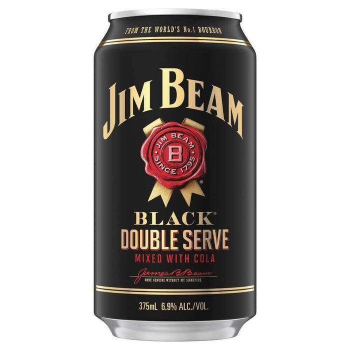 Jim Beam Black Double Serve Bourbon and Cola Cans 375mL Premix Jim Beam
