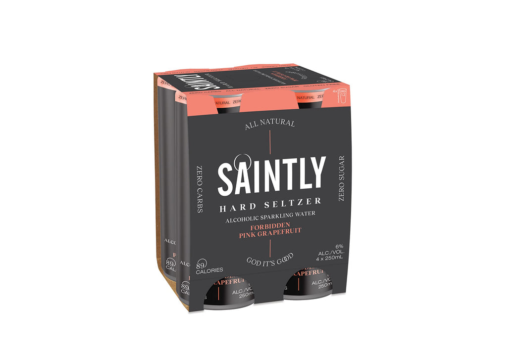 Saintly Seltzer Forbidden Pink Grapefruit cans 250ml x 4  Saintly