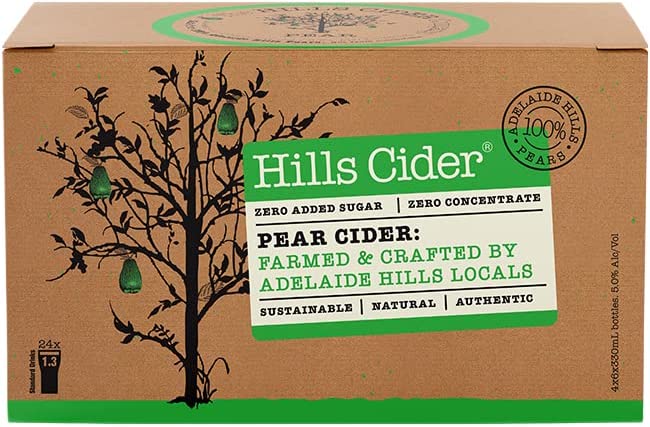Hills Cider Pear Cider Bottle 330 ml (Pack of 24)  Hills Cider