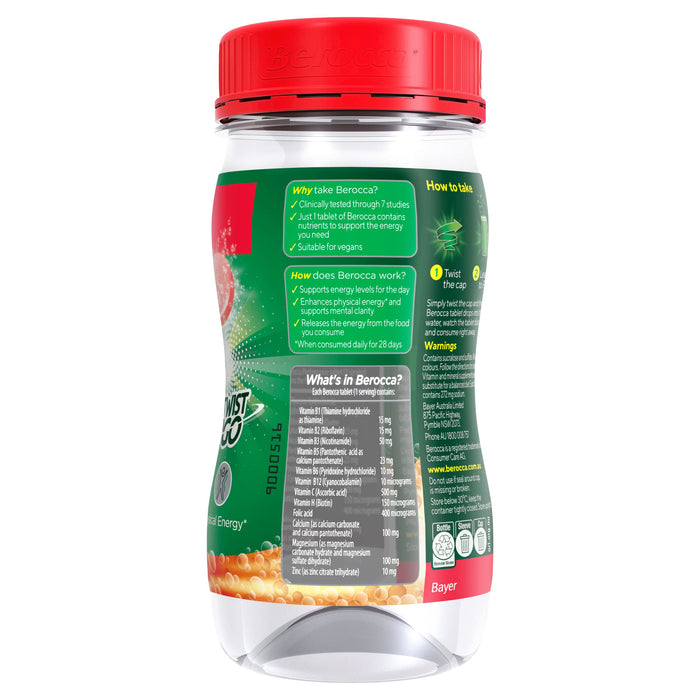 Berocca Energy Twist N Go with 12 Essential Vitamins and Minerals to Help Support Physical Energy and Mental Sharpness Original Berry Drink 250 ml  Visit the Berocca Store
