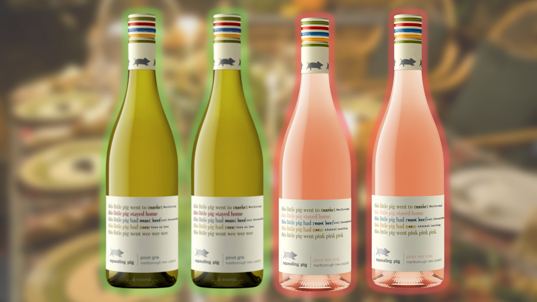 Four bottles of Squealing Pig Pinot Gris 750ml