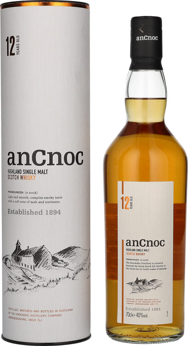 AnCnoc 12 Years Old Single Malt Scotch Whisky, 700 ml  AnCnoc