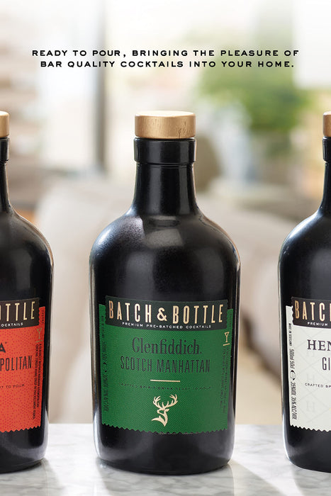 Batch & Bottle Glenfiddich Scotch Whisky Manhattan - Ready to Drink Cocktail 30% ABV, 50cl (6 serves per bottle)  Batch & Bottle