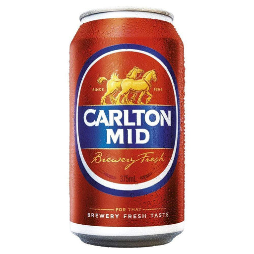 Carlton Mid Beer 375ml Cans Beer Carlton United Breweries
