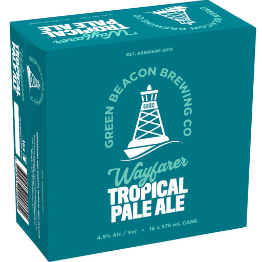 Green Beacon Wayfarer Tropical Pale Ale 16 x 375mL Cans Beer Green Beacon