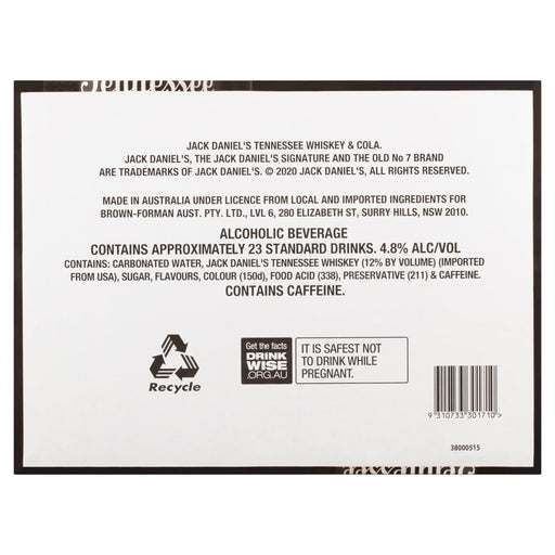 Jack Daniel's Tennessee Whiskey & Cola, 12 x 500 ml Cans, 12 pack  Visit the Jack Daniel's Store