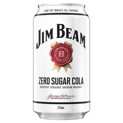 Jim Beam White & Zero Sugar Cola Can 375ml Premix Jim Beam