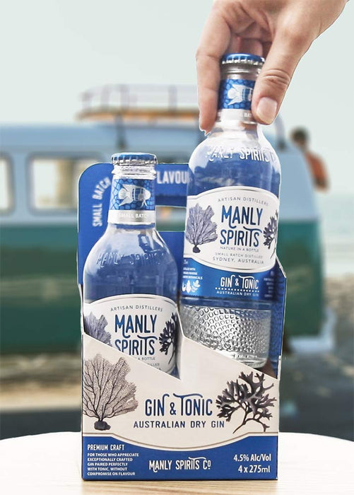 Manly Spirits Ready to Drink Australian Dry Gin Carton, 275 ml (Pack Of 24)  Manly Spirits