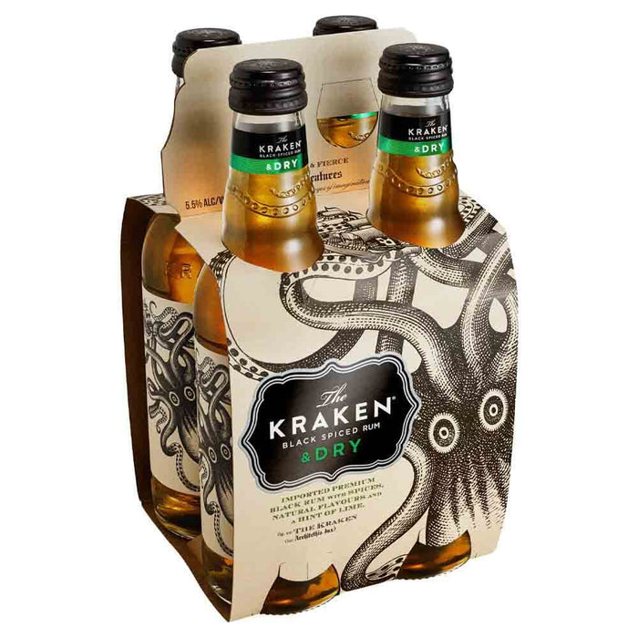 The Kraken Black Spiced Rum & Dry Bottles 330mL Rum Kraken