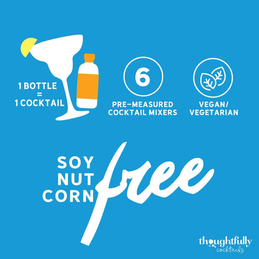 Thoughtfully Cocktails, Margarita Cocktail Mixer Set, Includes 7 Unique Margarita Flavors: Watermelon, Strawberry, Mango, Blood Orange, Peach, Pomegranate and Traditional (Contains NO Alcohol)  Visit the Thoughtfully Store