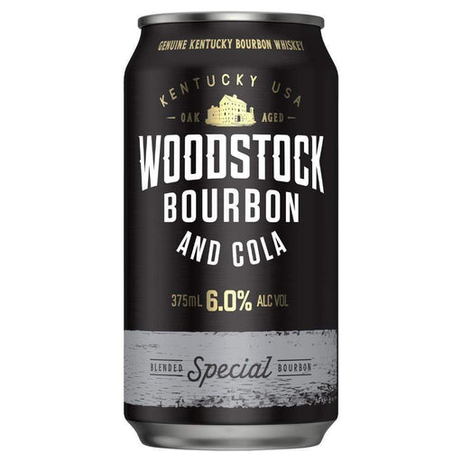 Woodstock Bourbon & Cola Cans 375ml American Whisky Woodstock