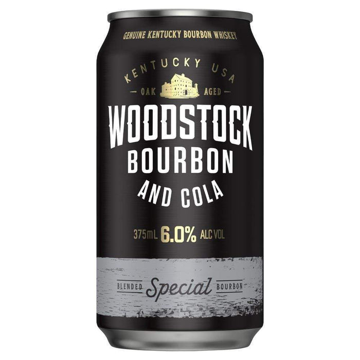 Woodstock Bourbon & Cola Cans 375ml American Whisky Woodstock