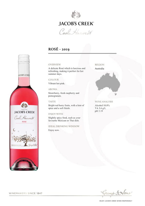 Jacob's Creek Cool Harvest Shiraz Rose, 750ml (Pack Of 6)  Jacob's Creek