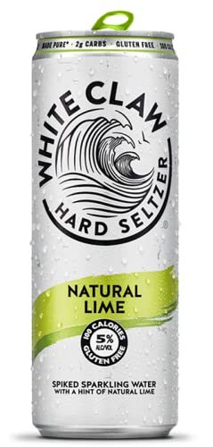 White Claw Hard Seltzer Sparkling Water with Alcohol, Natural Lime Flavour, 4.5% ABV, 330 ml (case of 24)  White Claw