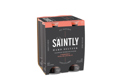 Saintly Seltzer Forbidden Pink Grapefruit cans 250ml x 4  Saintly